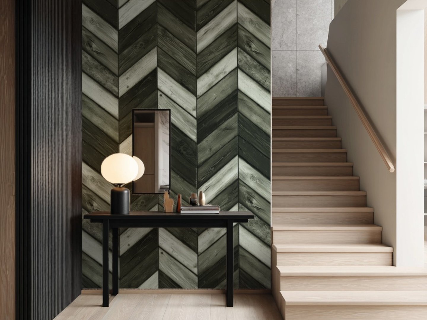 Rustikk chevron i jordtoner wallpaper