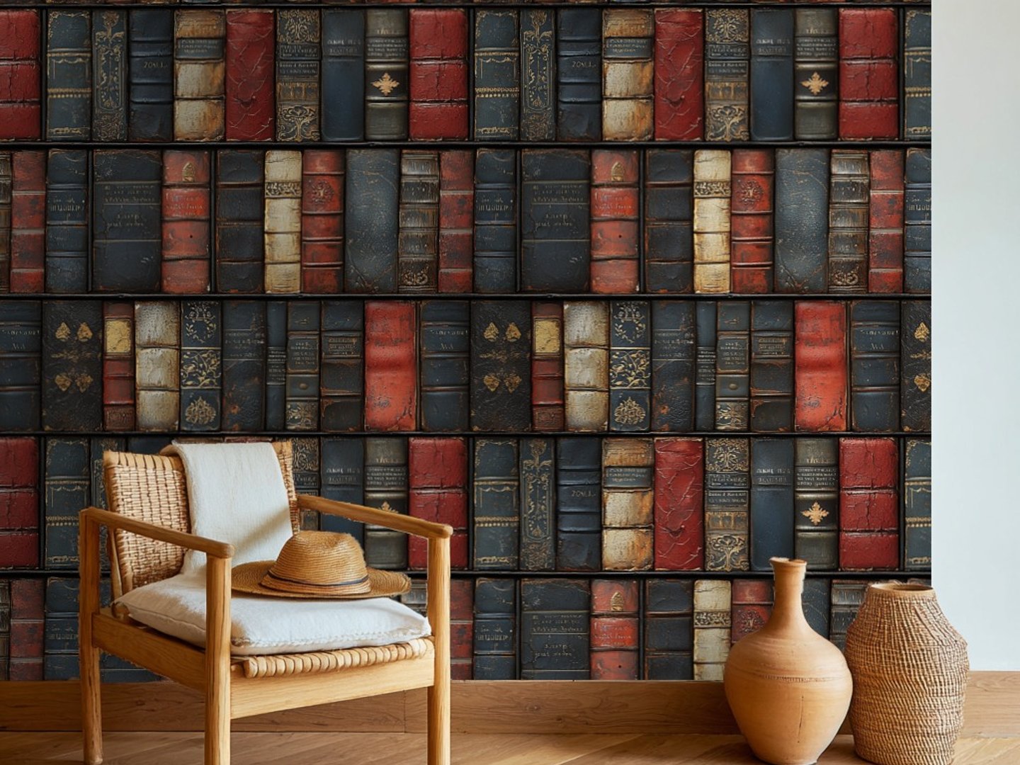 Vintage Library Charm wallpaper