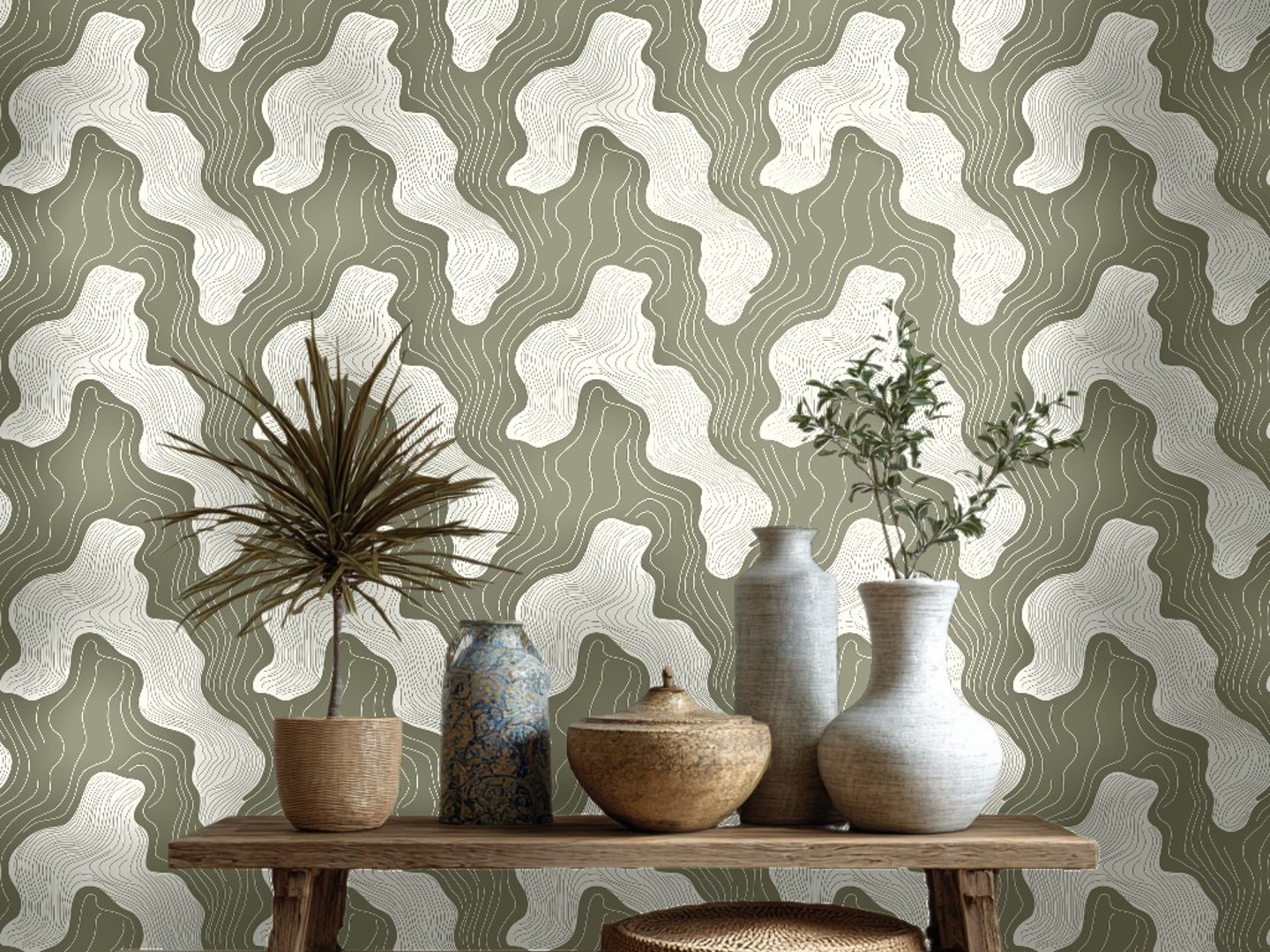 Terracotta-Wellen wallpaper