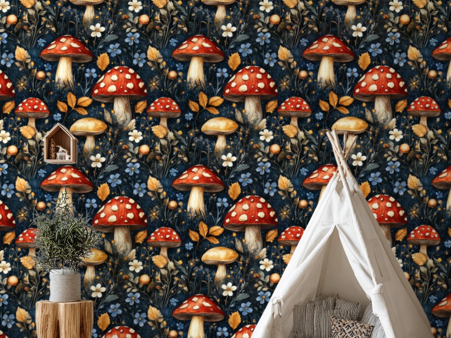 Enchanted Fungi Midnight wallpaper