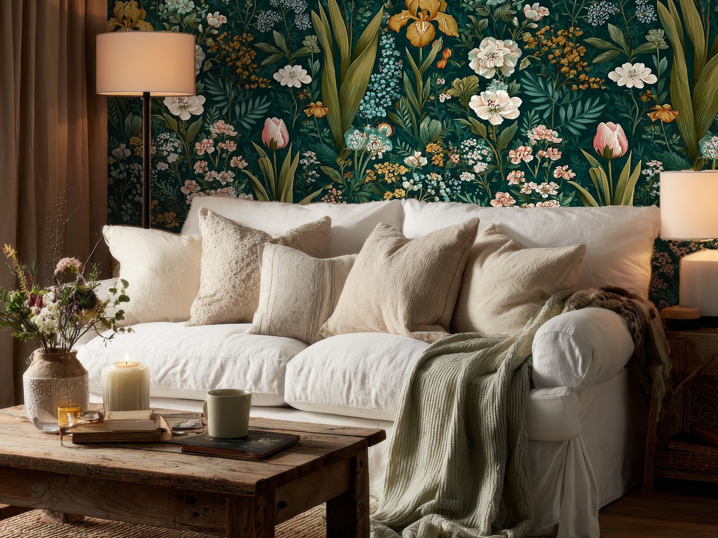 Dark Garden Florals wallpaper