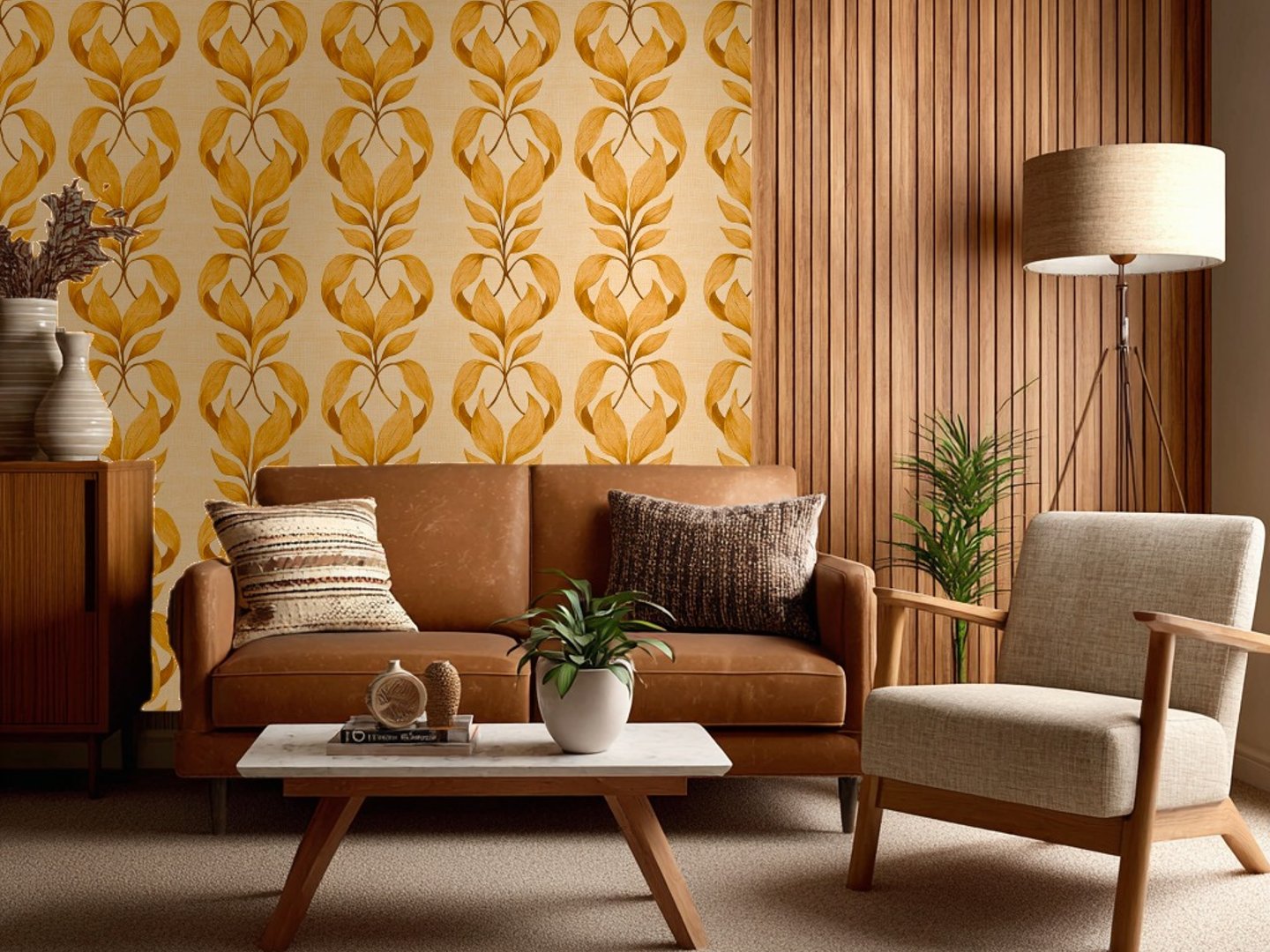 Golden Foliage Elegance wallpaper