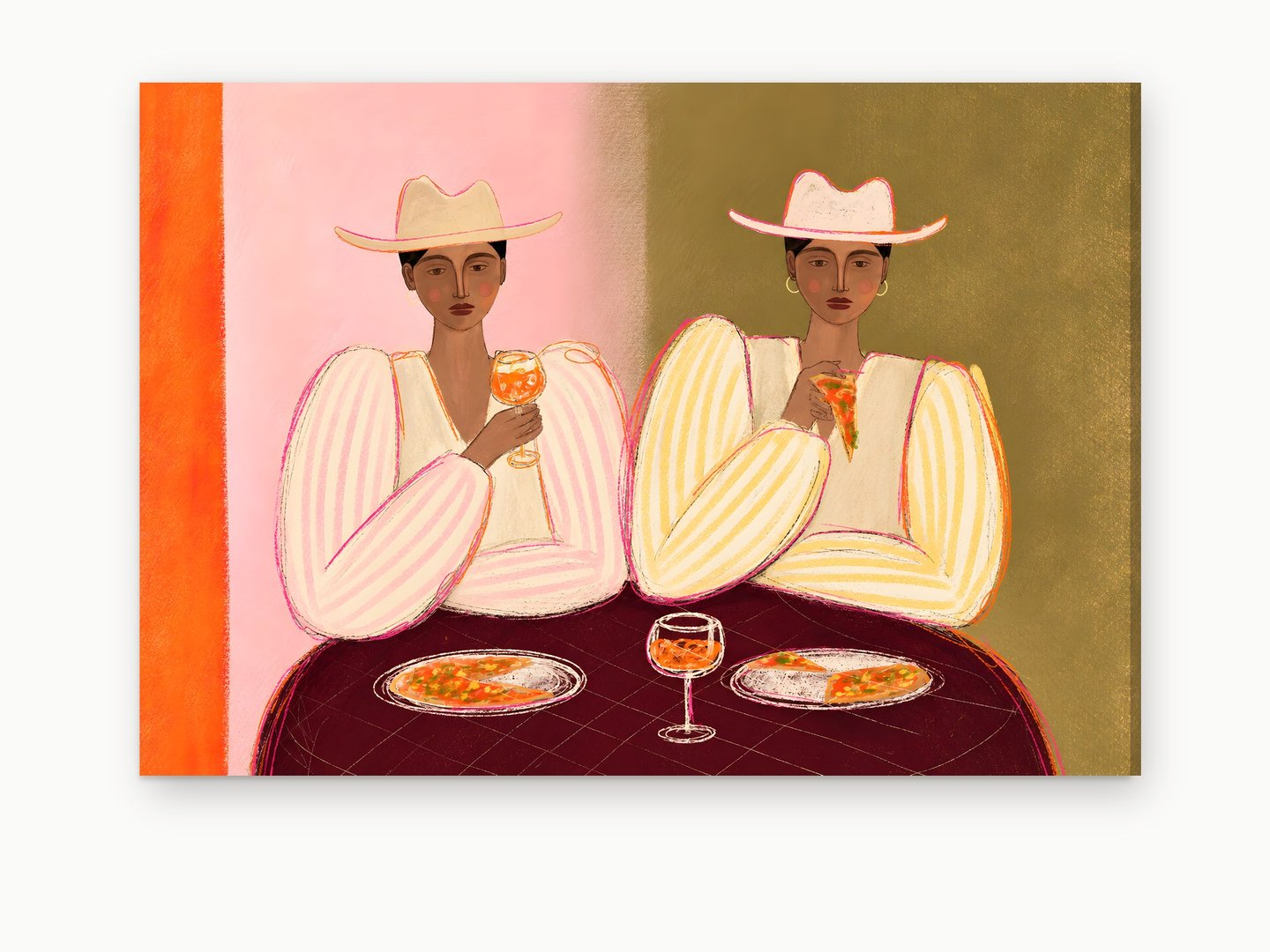 Spritz and Pizza Date canvas