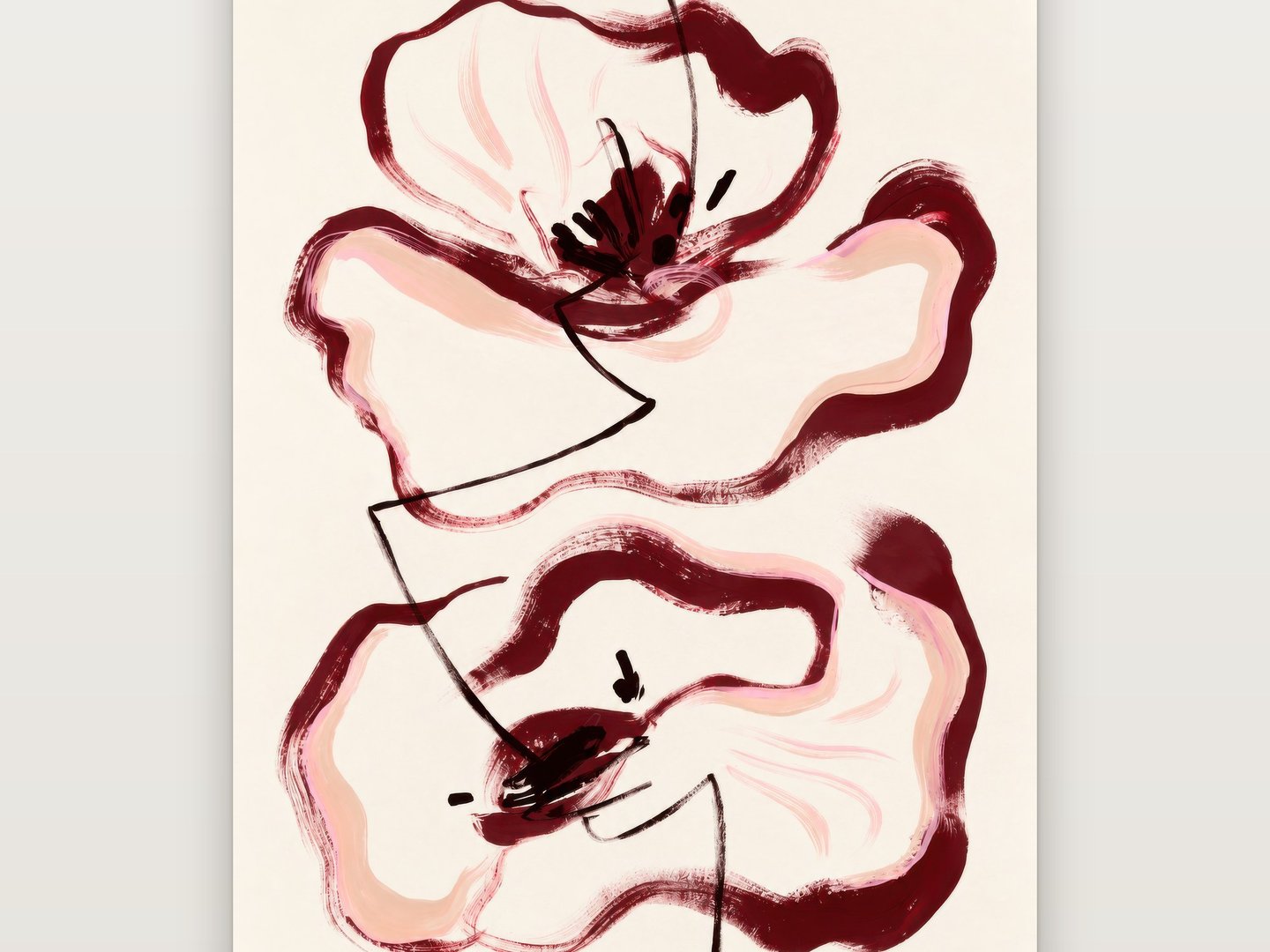Burgundy Poppy Duet poster