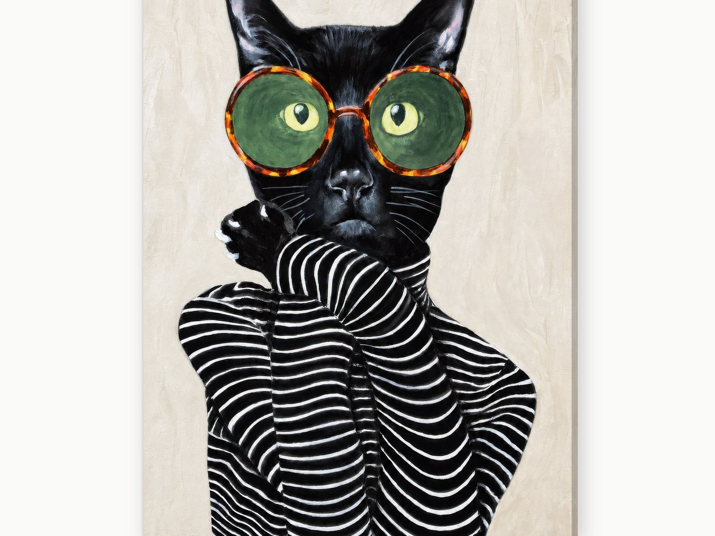 Breton Stripe Cat canvas