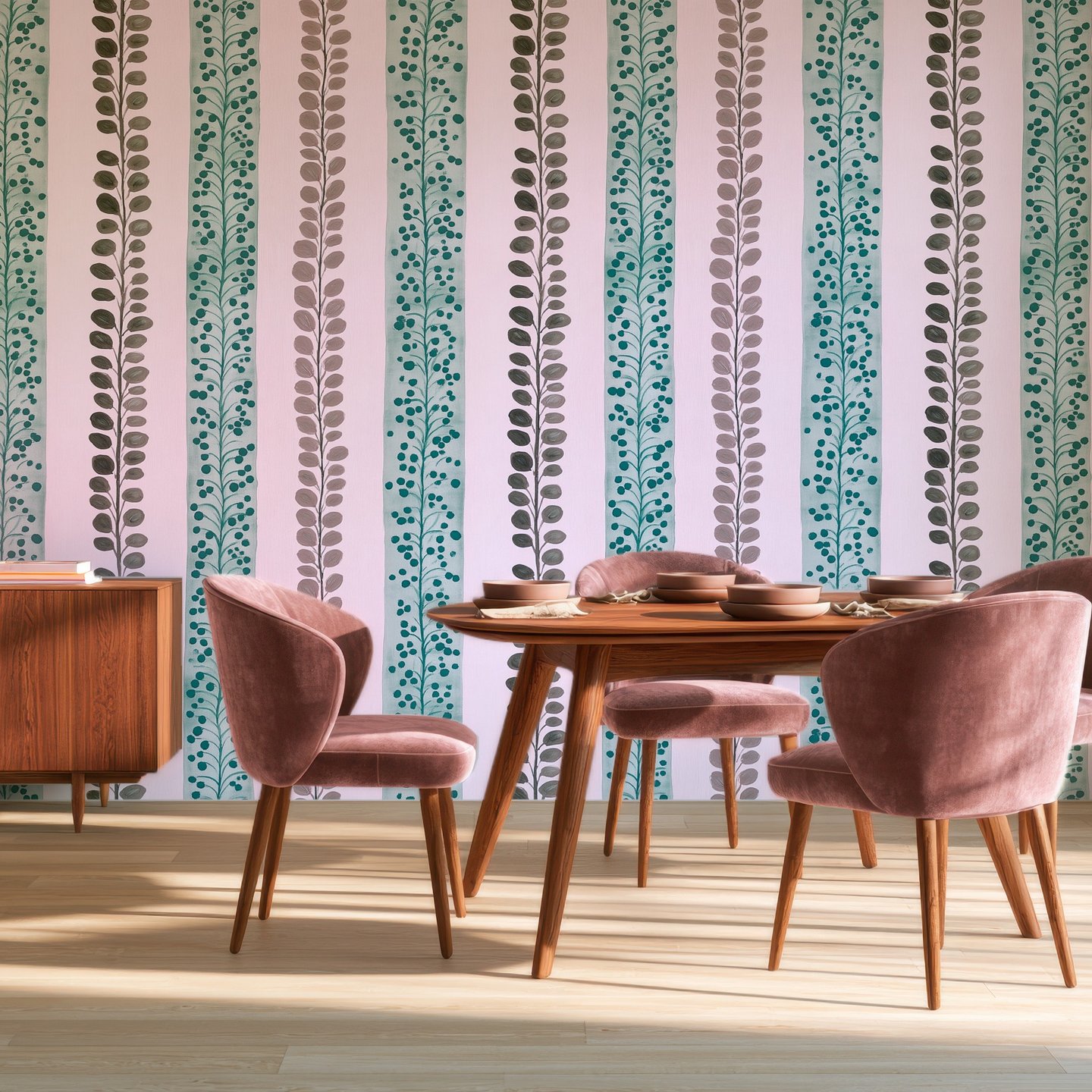 Denim Ticking Stripe wallpaper
