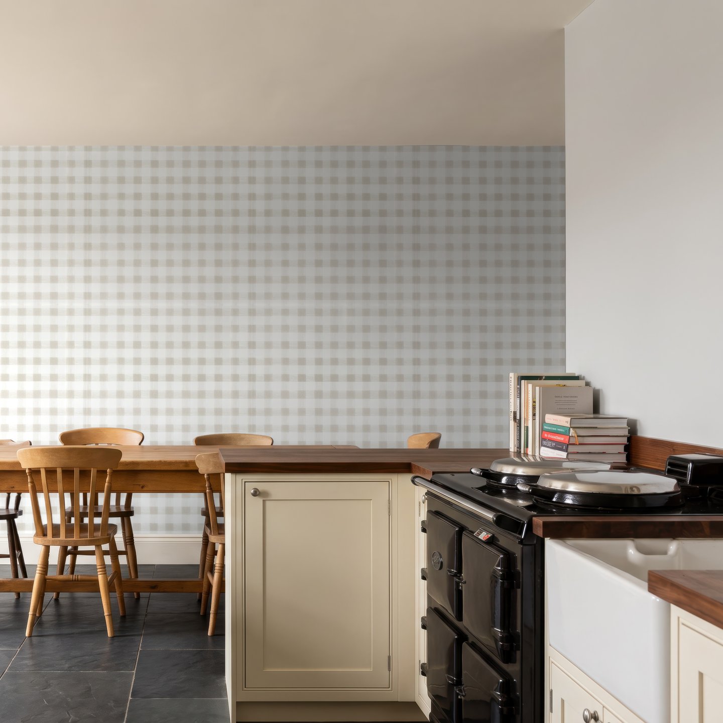 Dove Check Grid wallpaper