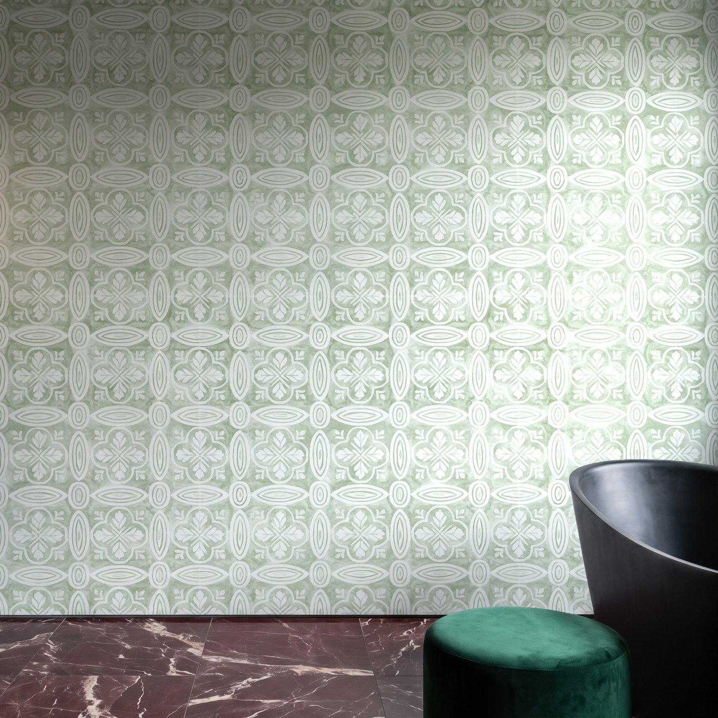 Mint Lattice Weave wallpaper