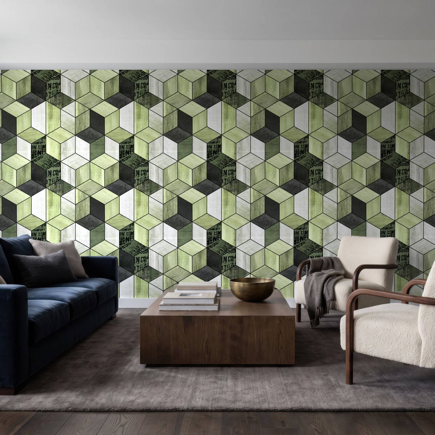 Bronze Cube Parquet wallpaper