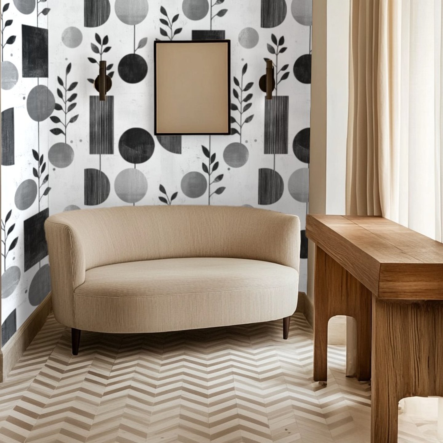 Geometric Garden - Amber wallpaper