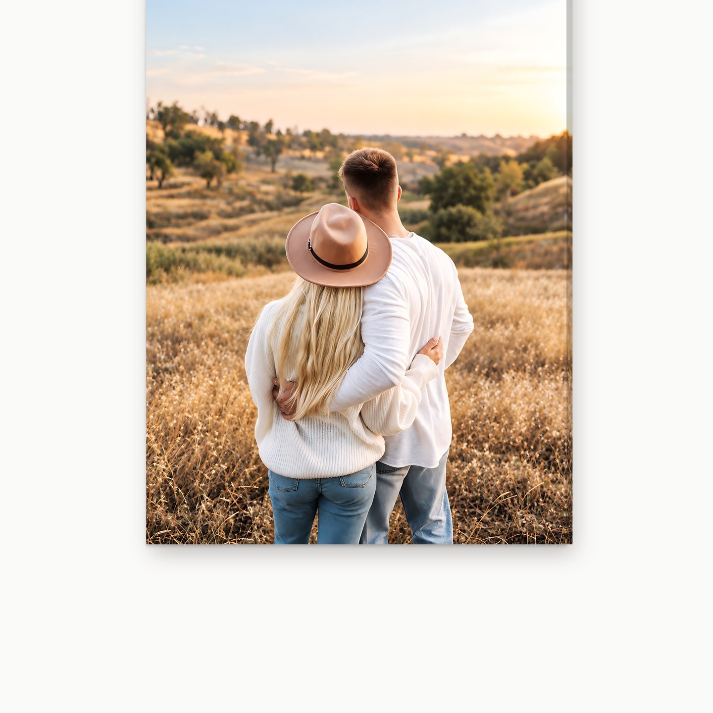 Golden Meadow Embrace canvas