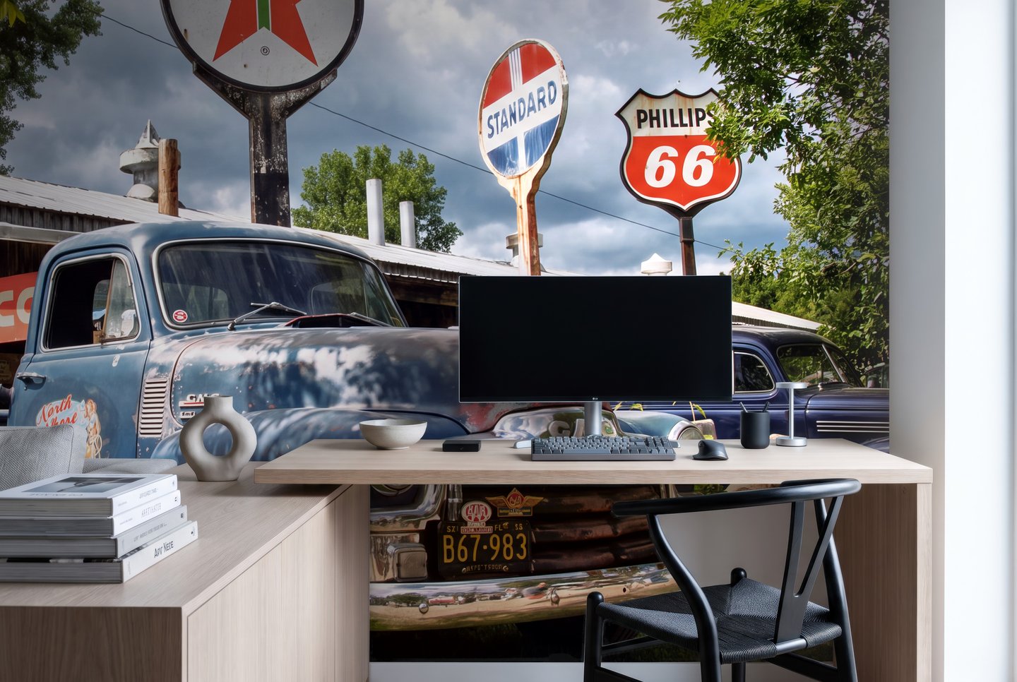 Nostalgia Drive 초록색 photo wallpaper