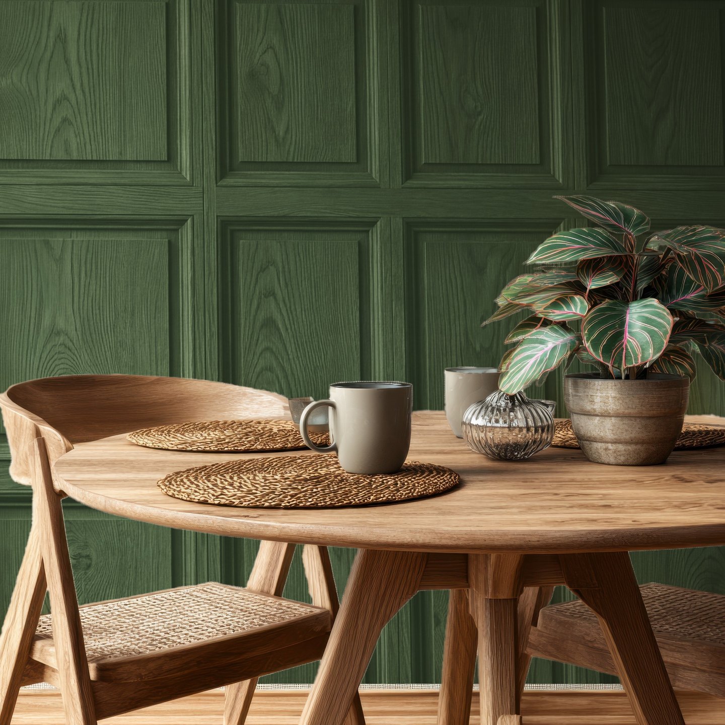 Timber Panels 초록색 mural