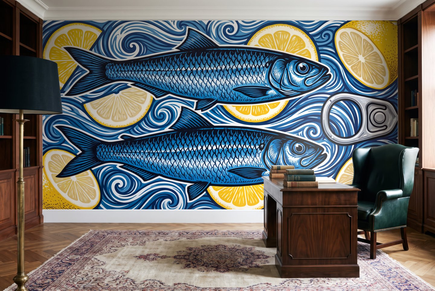 Pesce blå mural