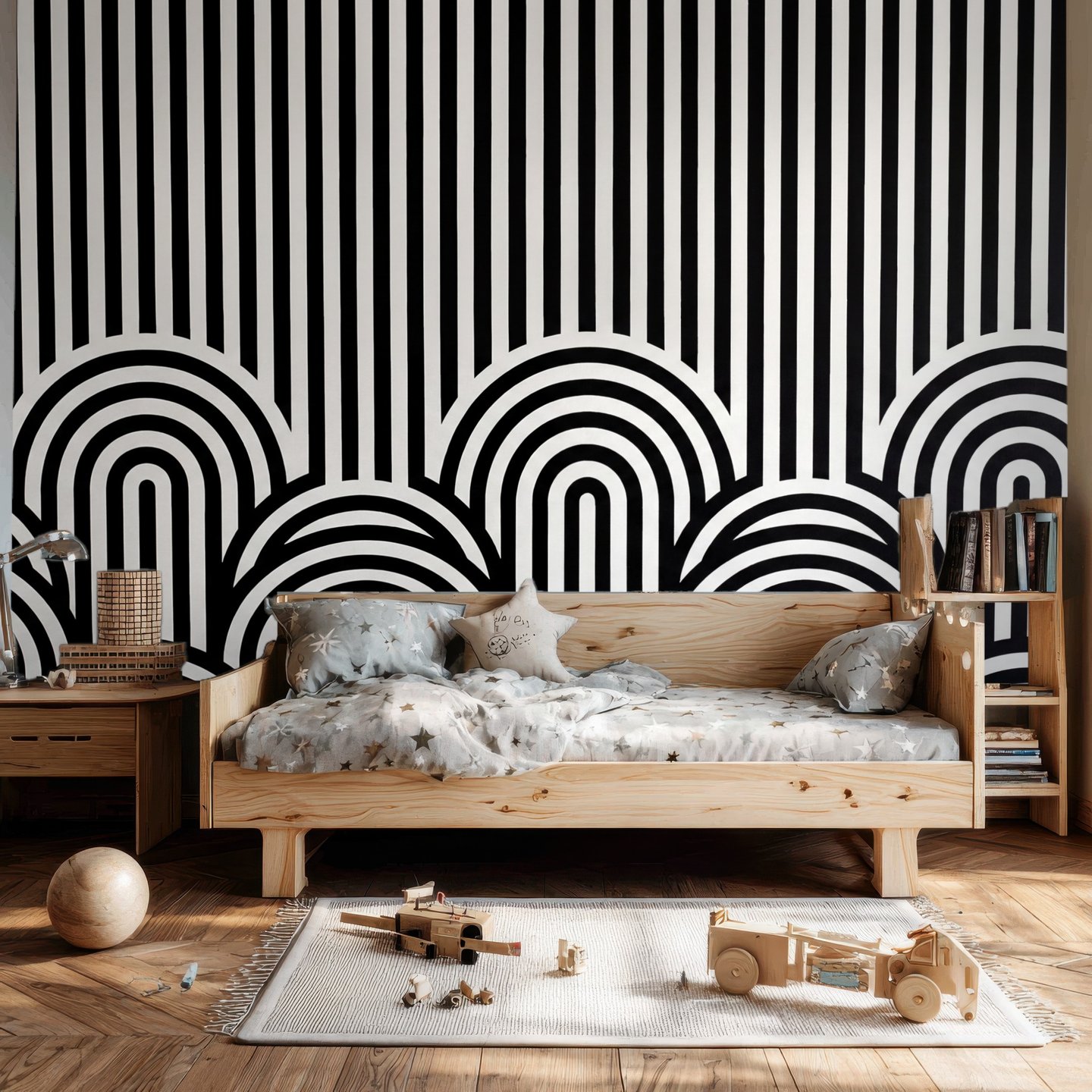 Circuit Linen 黒 mural