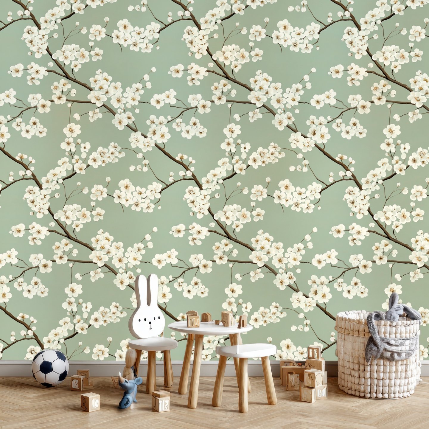 Cherry Blossom grønn wallpaper
