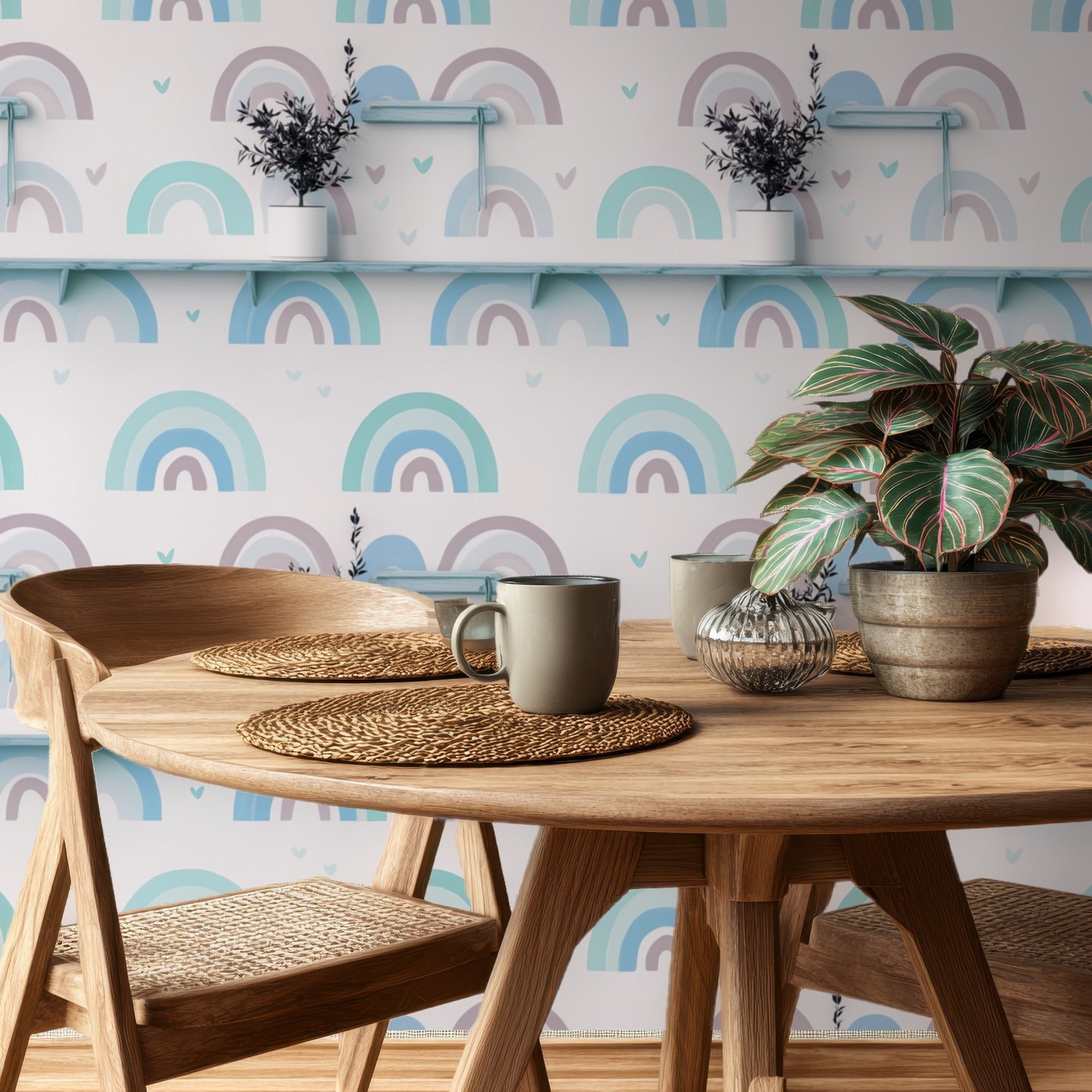 Rainbow Linen 파란색 wallpaper