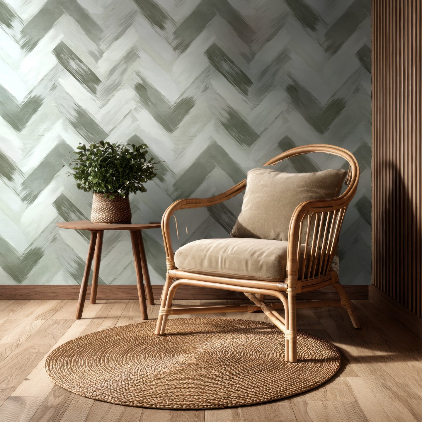 Carmel Heights oliven wallpaper