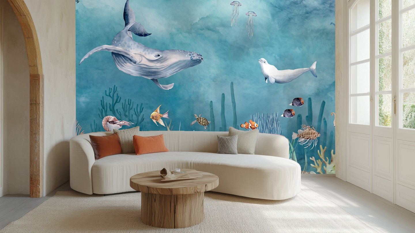 オウムガイの航路 青 mural