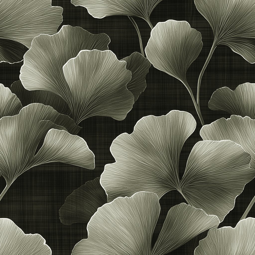 Ginkgo Indigo beige wallpaper