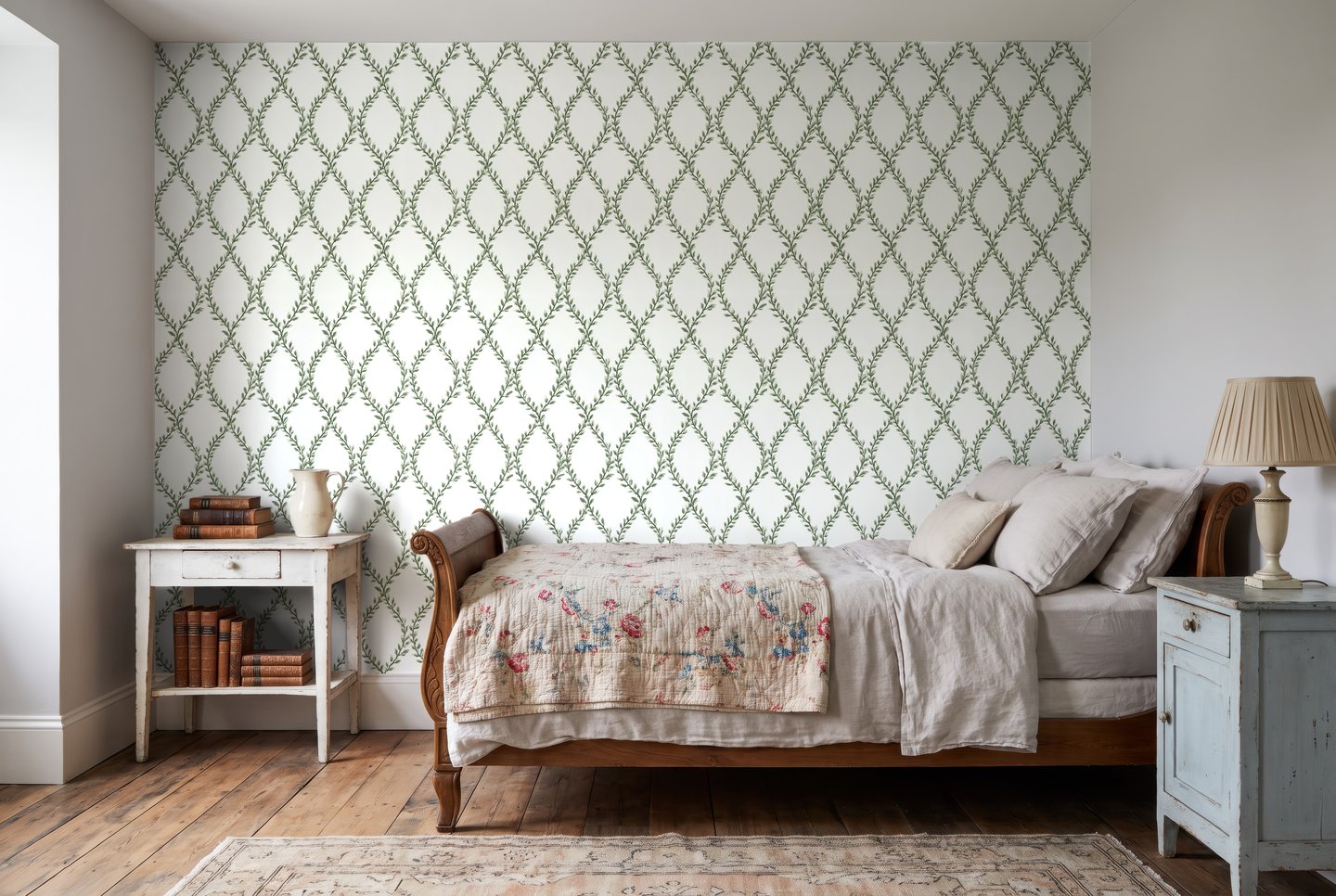 Green Trellis Diamond 올리브색 wallpaper