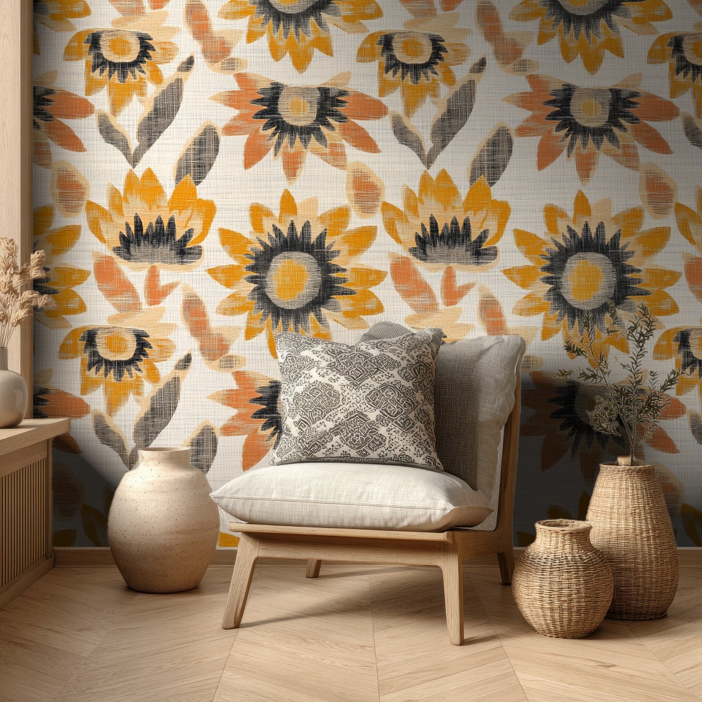 Helianthus Dance orange wallpaper