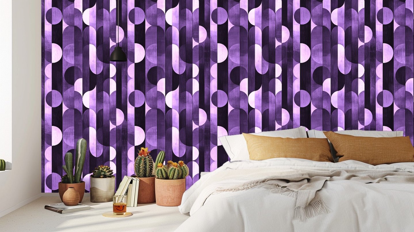 Azure Geometric Dream violetti wallpaper