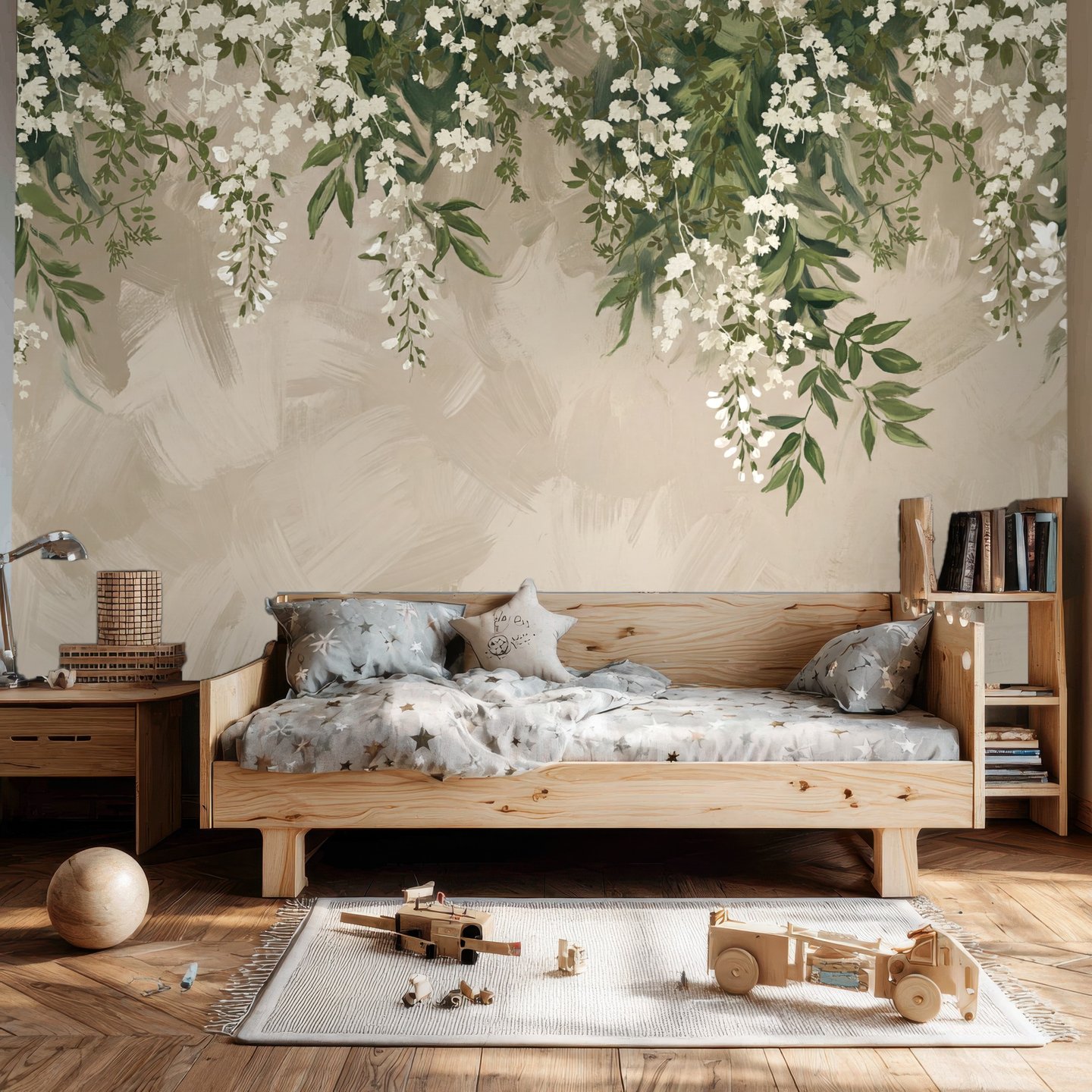 Wisteria Cascade 베이지색 mural