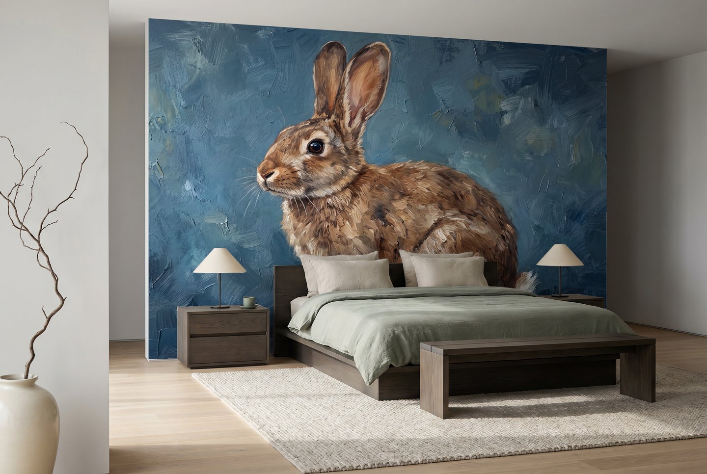 Hare Voyage blå mural