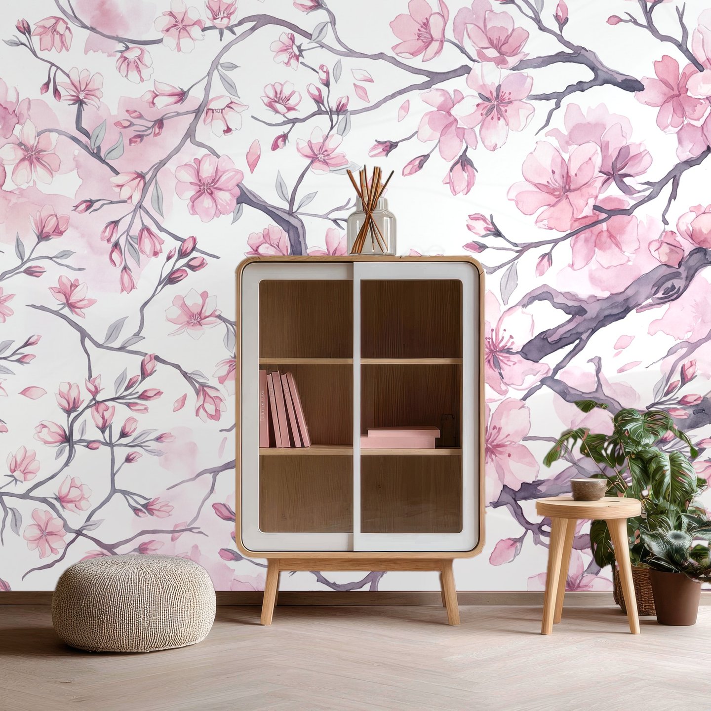 Topasblomst rosa mural
