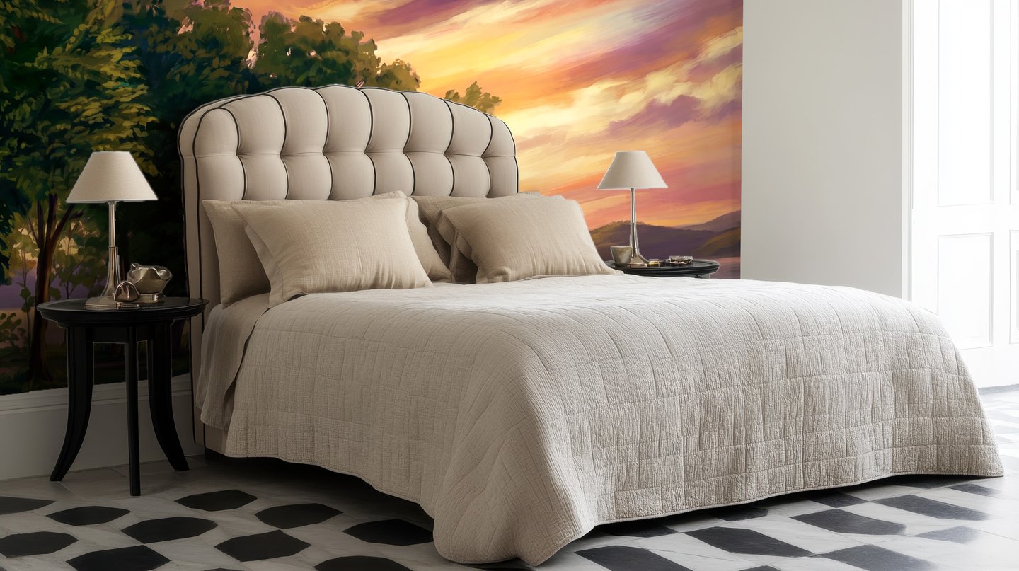 Sunset Lake Glow lilla mural