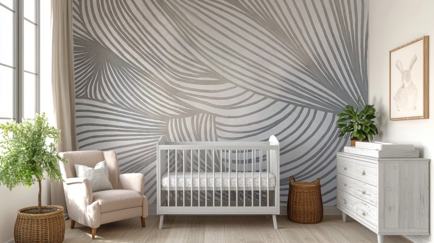 Quartz Flow grå mural