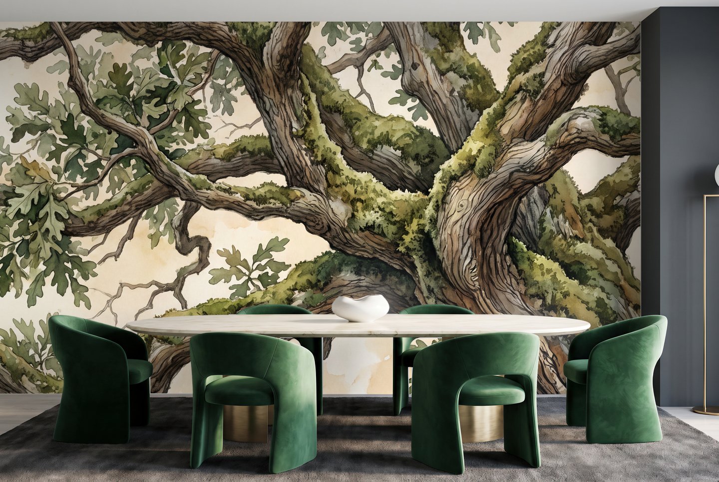 Ancient Oak Canopy 초록색 mural