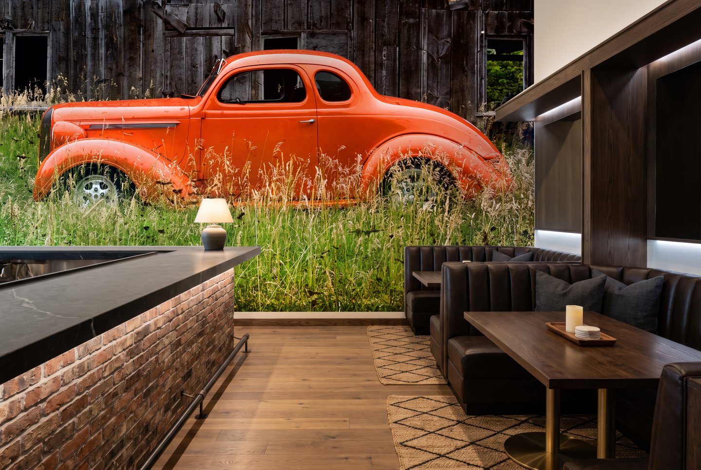 Barn Passage 주황색 photo wallpaper