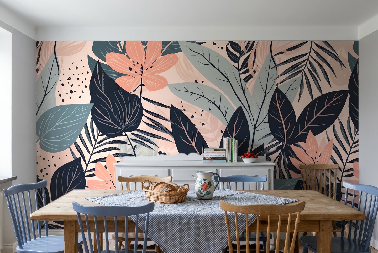 Petal Breeze blå mural