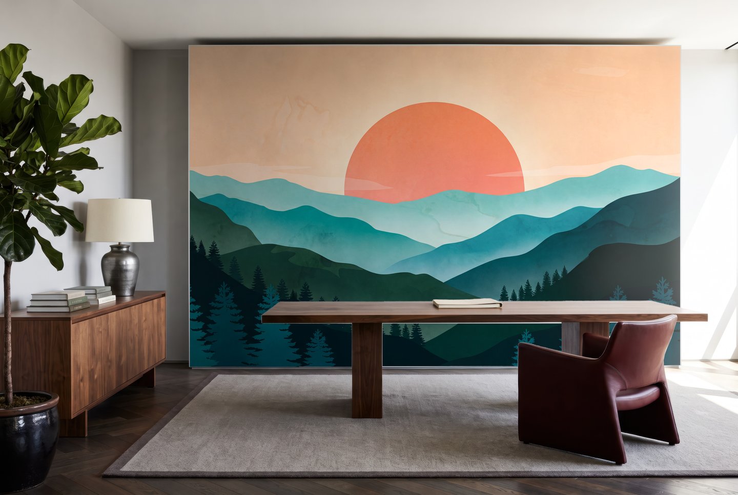 Coral Sun Mountains 緑 mural