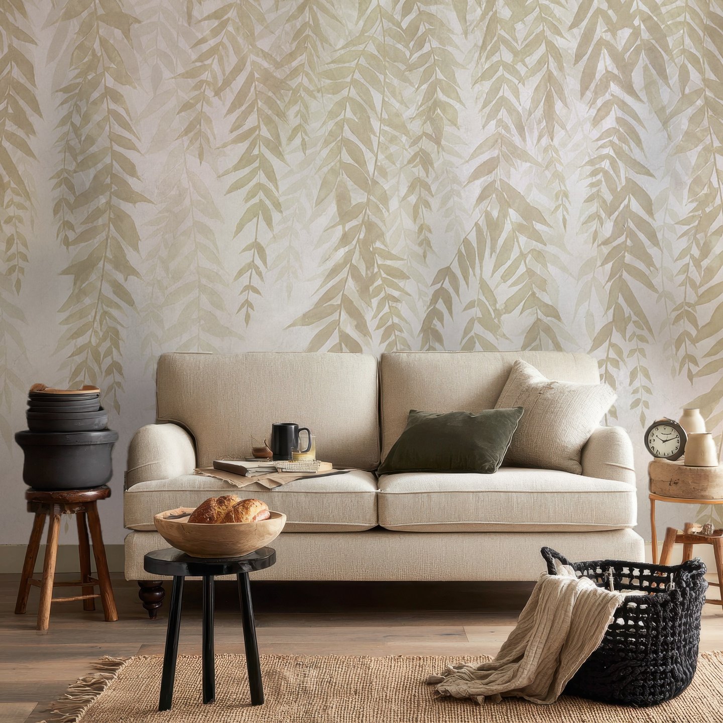 Ivory Willow Fall beige mural