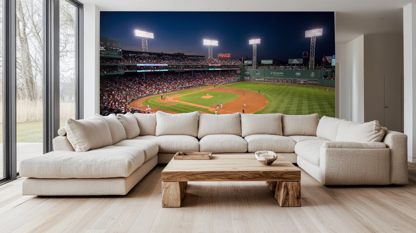 Evening Stadium 青 photo wallpaper