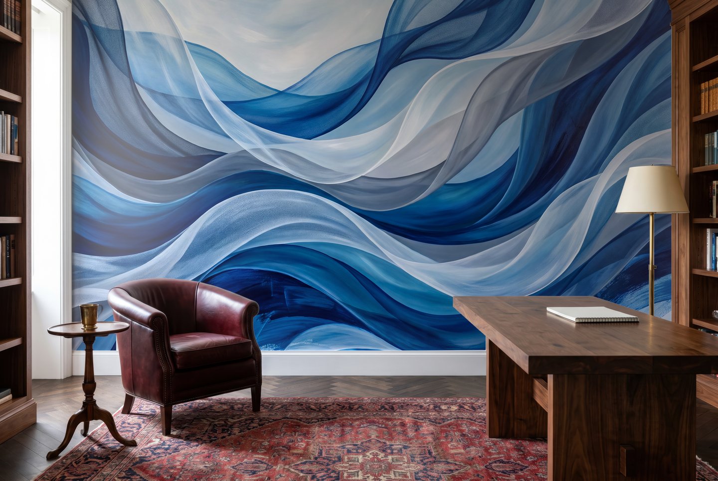 Cobalt Wave Flow 青 mural