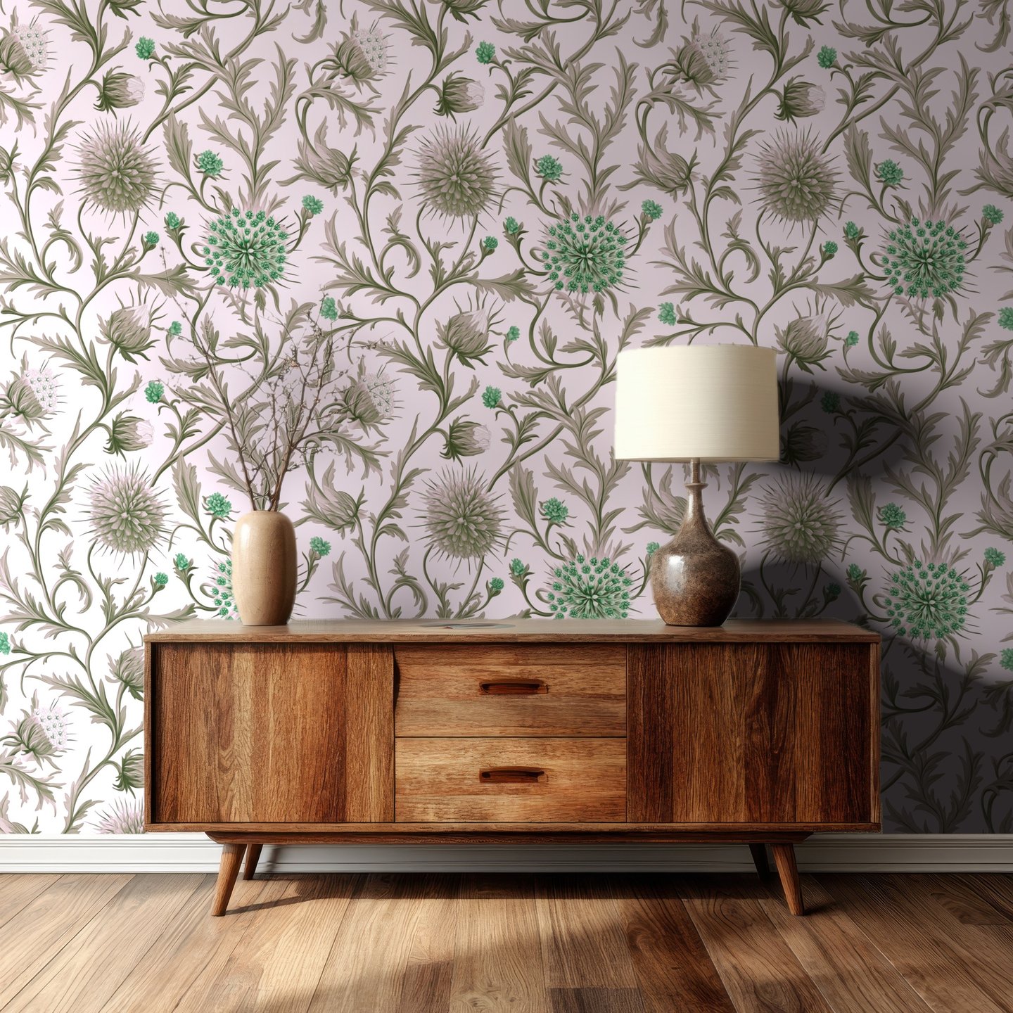 Thistle Harmony 테라코타 wallpaper