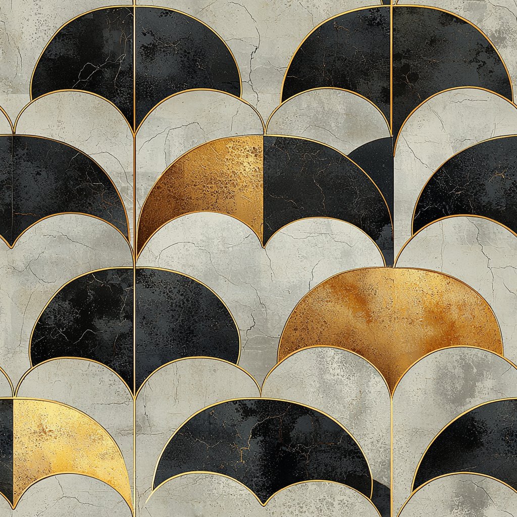 Golden Arch Deco 검은색 wallpaper