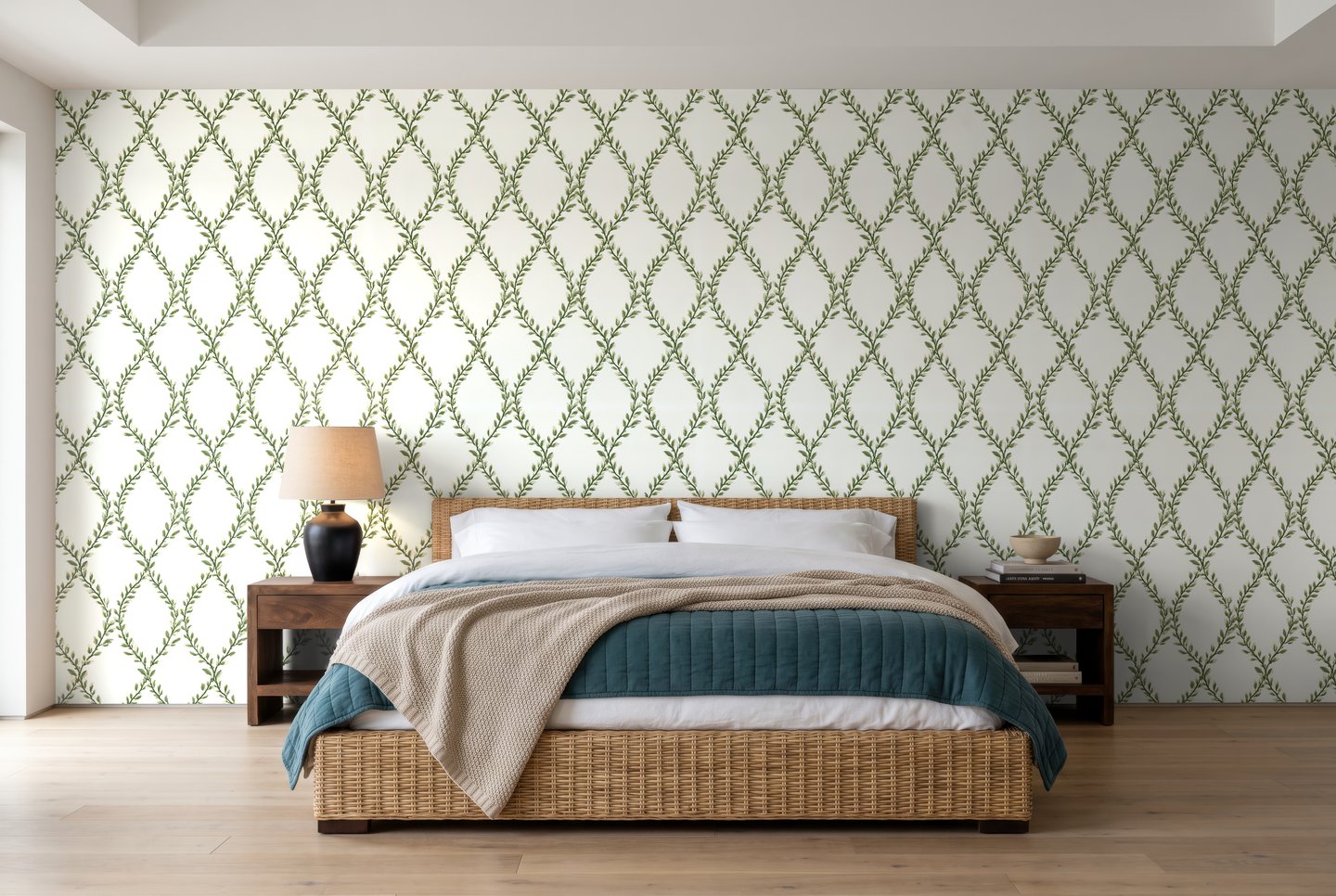 Green Trellis Diamond grønn wallpaper