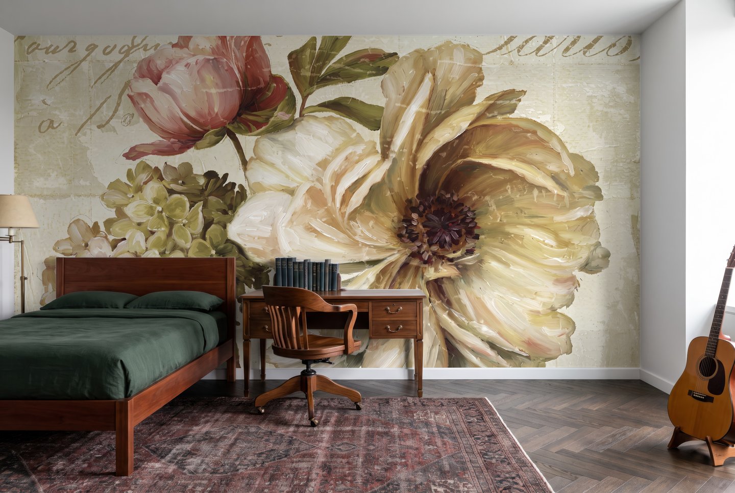 Petal Prose kremfarget mural