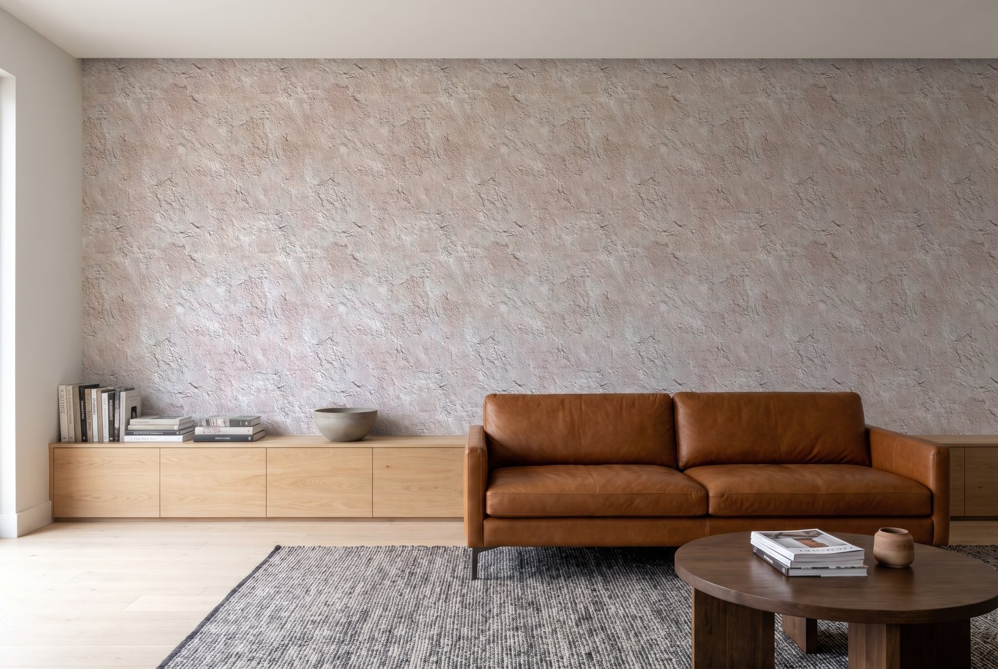 Sand Damask Haze terrakotta wallpaper