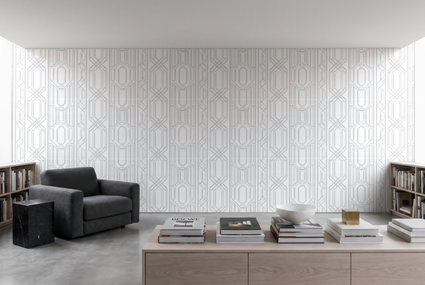 Ivory Relief Pattern grå wallpaper