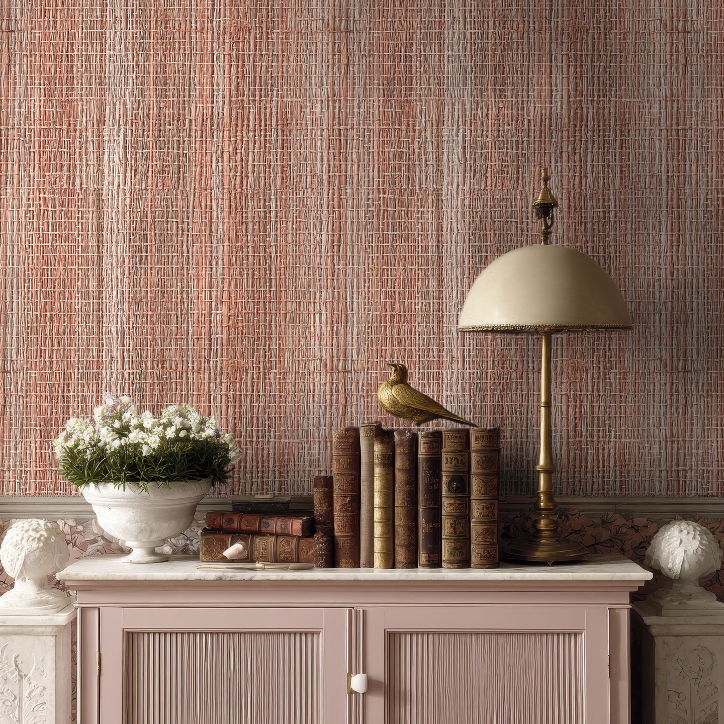 Golden Oak Panels terrakotta wallpaper