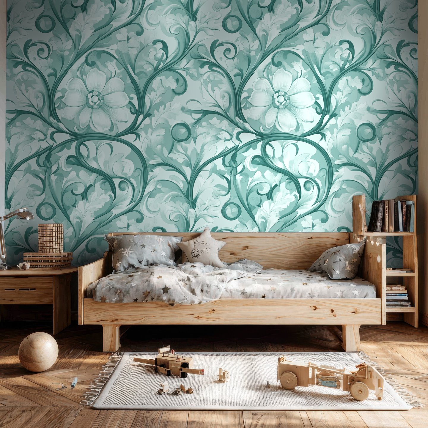Florentine Arbor blågrønn wallpaper