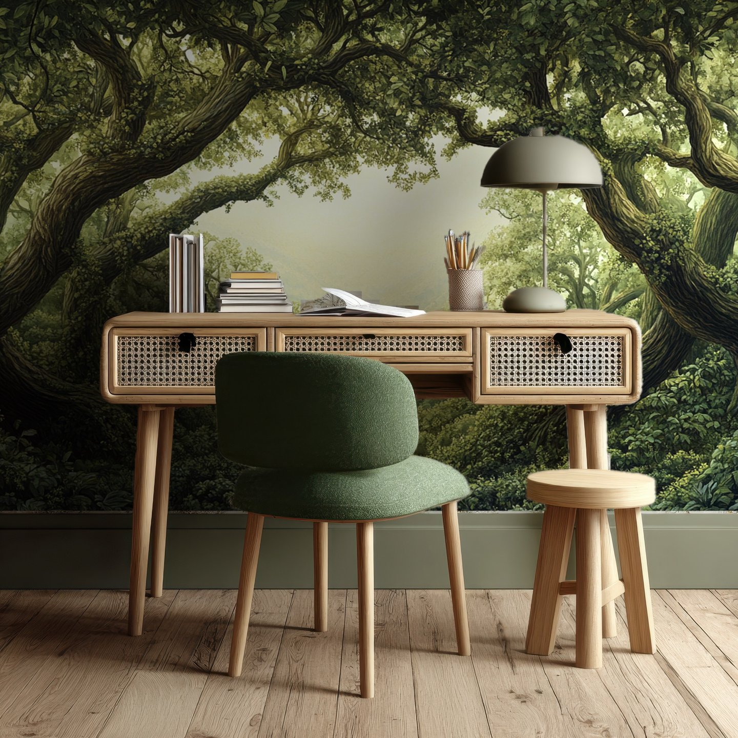 Mosswood 초록색 mural