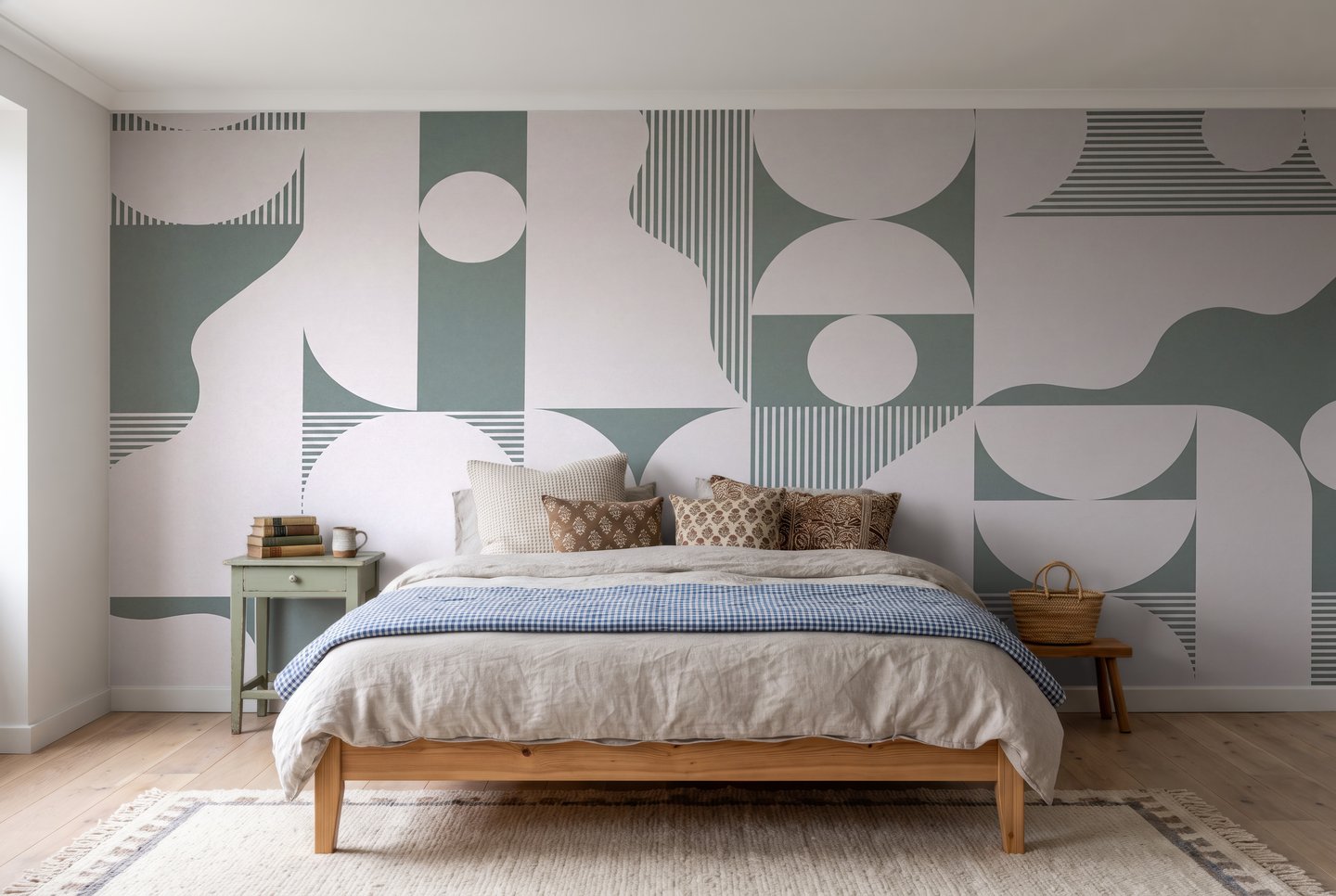 Chalk Geometry 초록색 mural