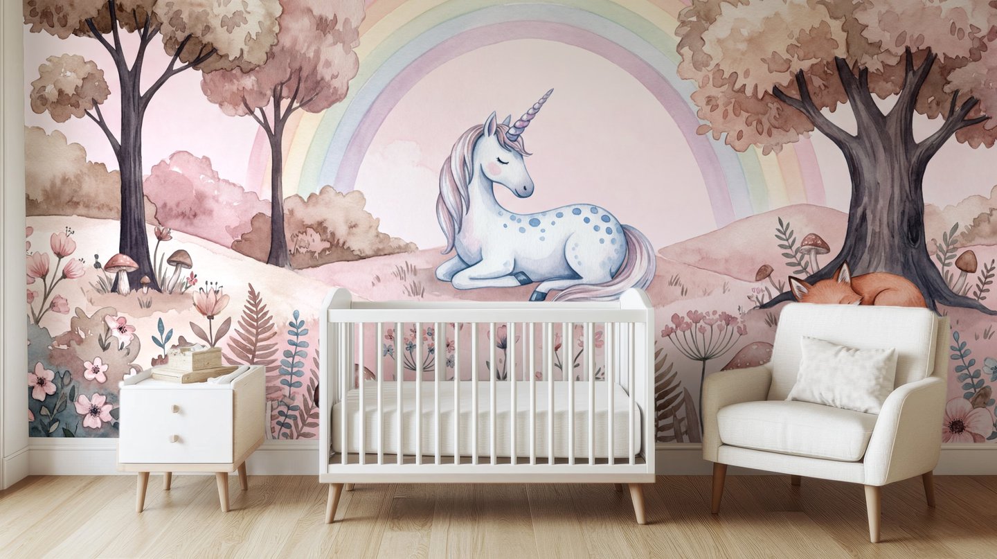 Moonlit Meadow pink mural